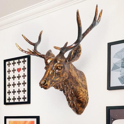 欧式复古动物头壁饰装饰创意家居客厅商铺立体饰品鹿头羊头壁挂